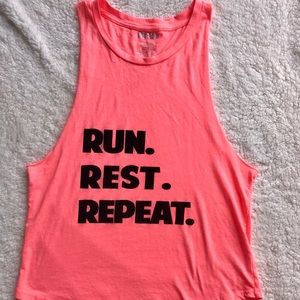 Run. Rest. Repeat. Runners mantra Muscle Tee